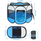 Portable Foldable Pet Playpen Tent with Removable Zipper Top – Pink or Blue