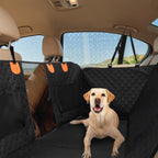 Waterproof Dog Car Seat Cover with Mesh Window & Storage Bags – 600D Oxford Protector