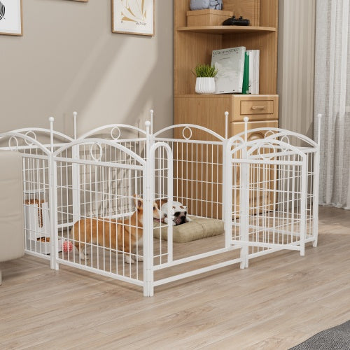 24-Inch 8-Panel Metal Dog Playpen – Indoor Pet Exercise Pen