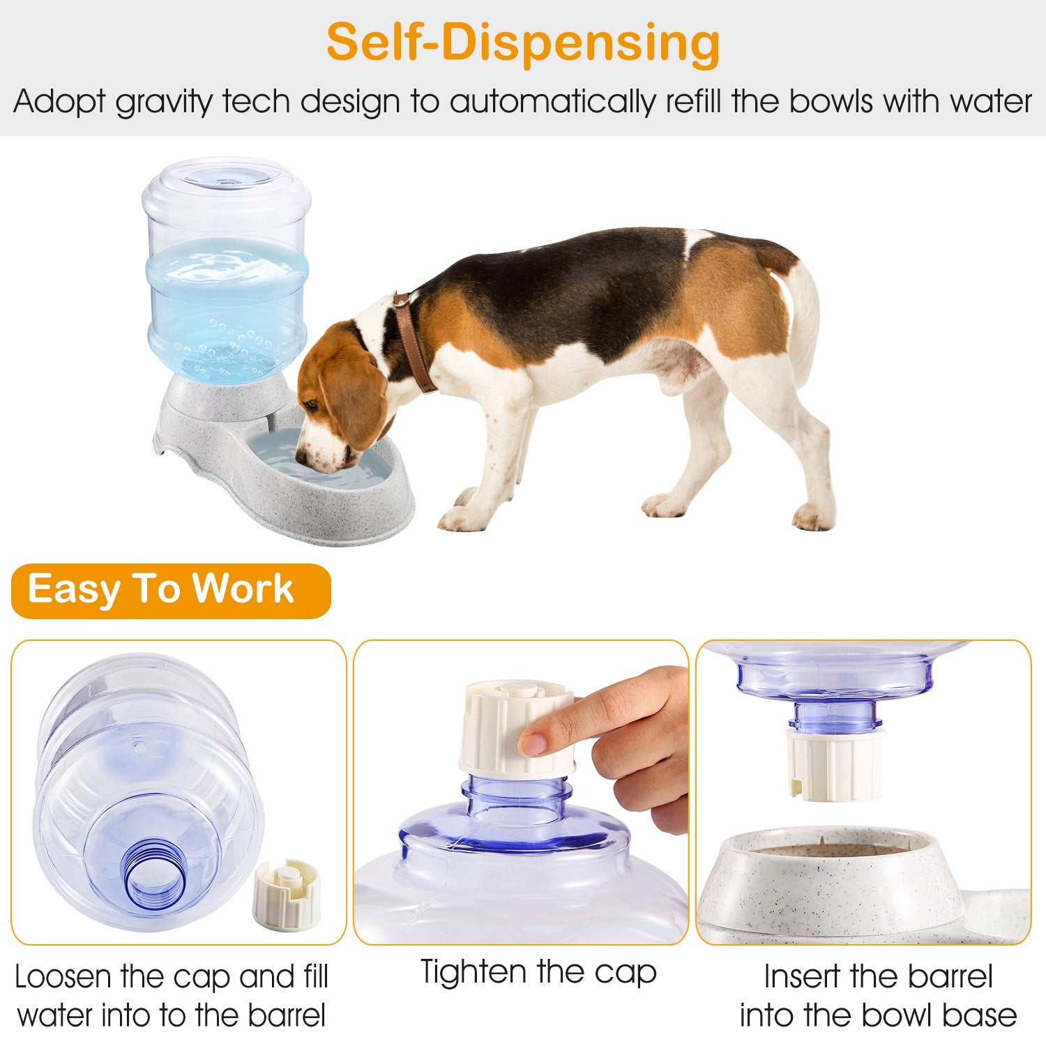 3.5L Gravity Pet Water Dispenser – Automatic Waterer for Cats & Dogs