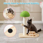 Mushroom Cat Scratching Post with Sisal Rope & Interactive Ball Track