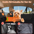 Waterproof Dog Car Seat Cover with Mesh Window & Storage Bags – 600D Oxford Protector