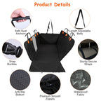 Waterproof Dog Car Seat Cover with Mesh Window & Storage Bags – 600D Oxford Protector