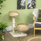 28-Inch Elevated Cat Bed with Sisal Scratching Post & Basket Tree