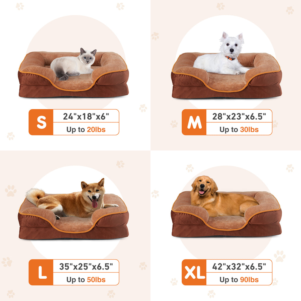 Memory Foam Pet Bed for Small Dogs & Cats – Washable Cover & Waterproof Liner