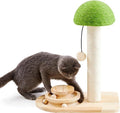 Mushroom Cat Scratching Post with Sisal Rope & Interactive Ball Track