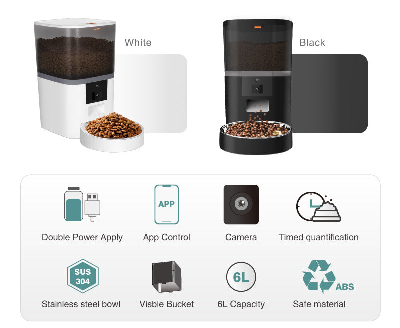 Smart Pet Feeder with Video Camera – Adjustable Automatic Food Dispenser