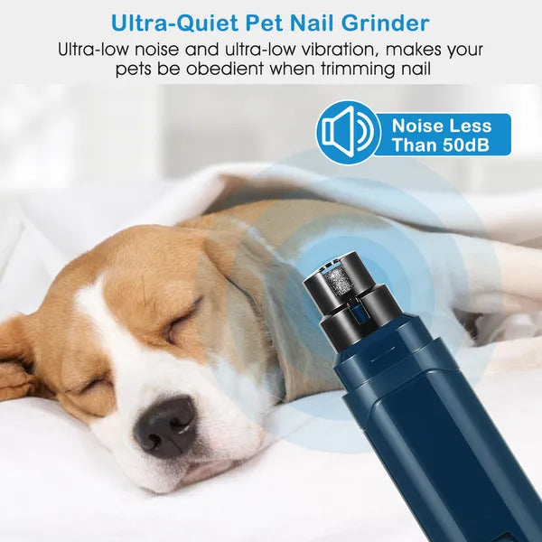 Quiet USB Rechargeable Dog Nail Grinder – 2-Speed Cordless Pet Nail Trimmer