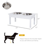23-Inch Wooden Elevated Dog Bowl Stand – Heavy-Duty Pet Feeding Station, White