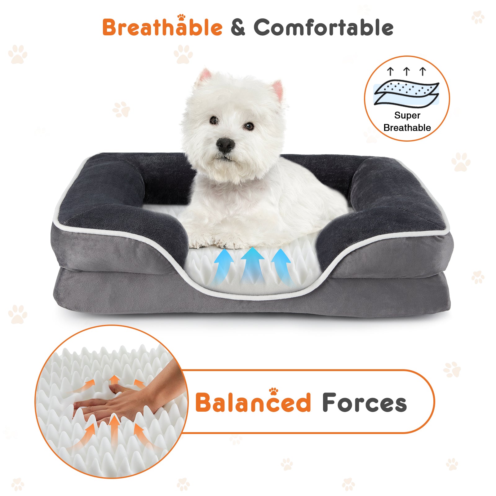 Memory Foam Pet Bed for Small Dogs & Cats – Washable Cover & Waterproof Liner
