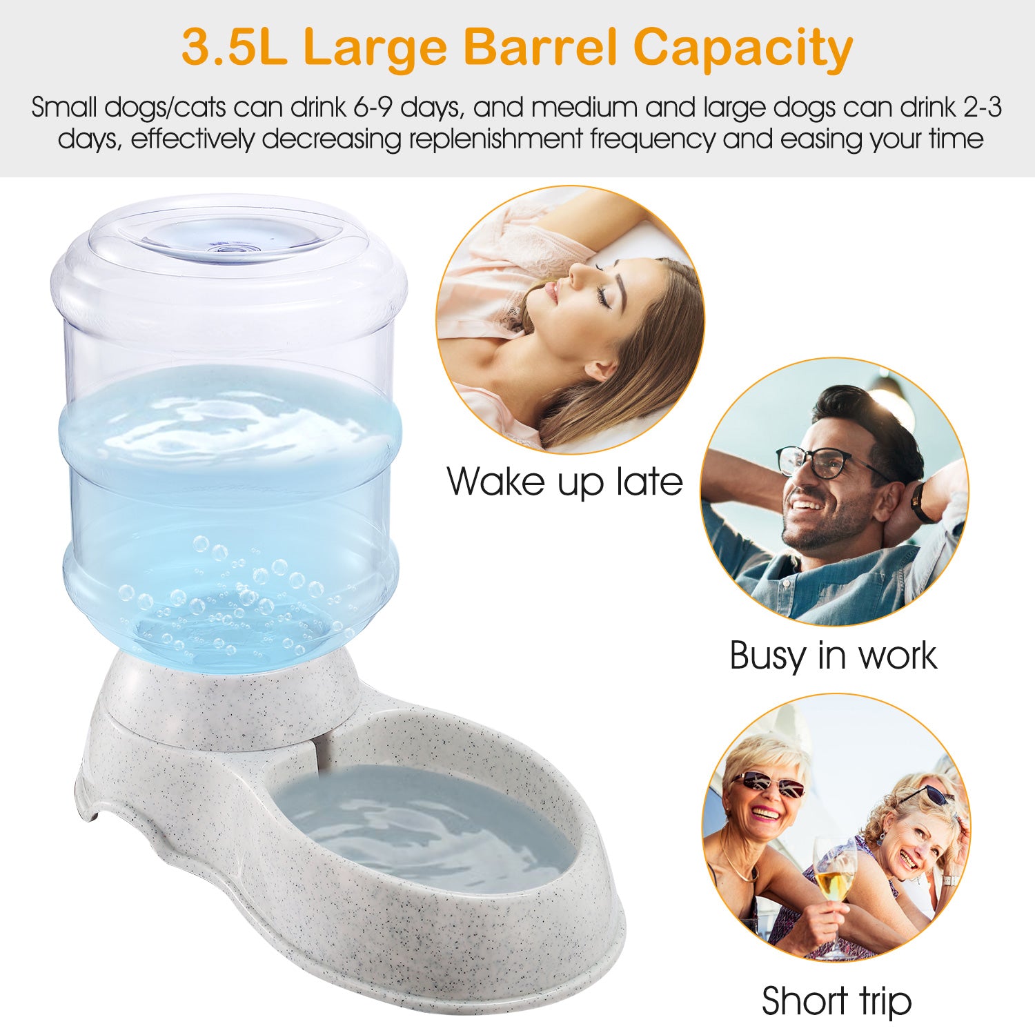 3.5L Gravity Pet Water Dispenser – Automatic Waterer for Cats & Dogs