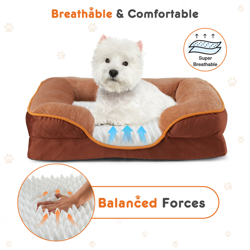Memory Foam Pet Bed for Small Dogs & Cats – Washable Cover & Waterproof Liner