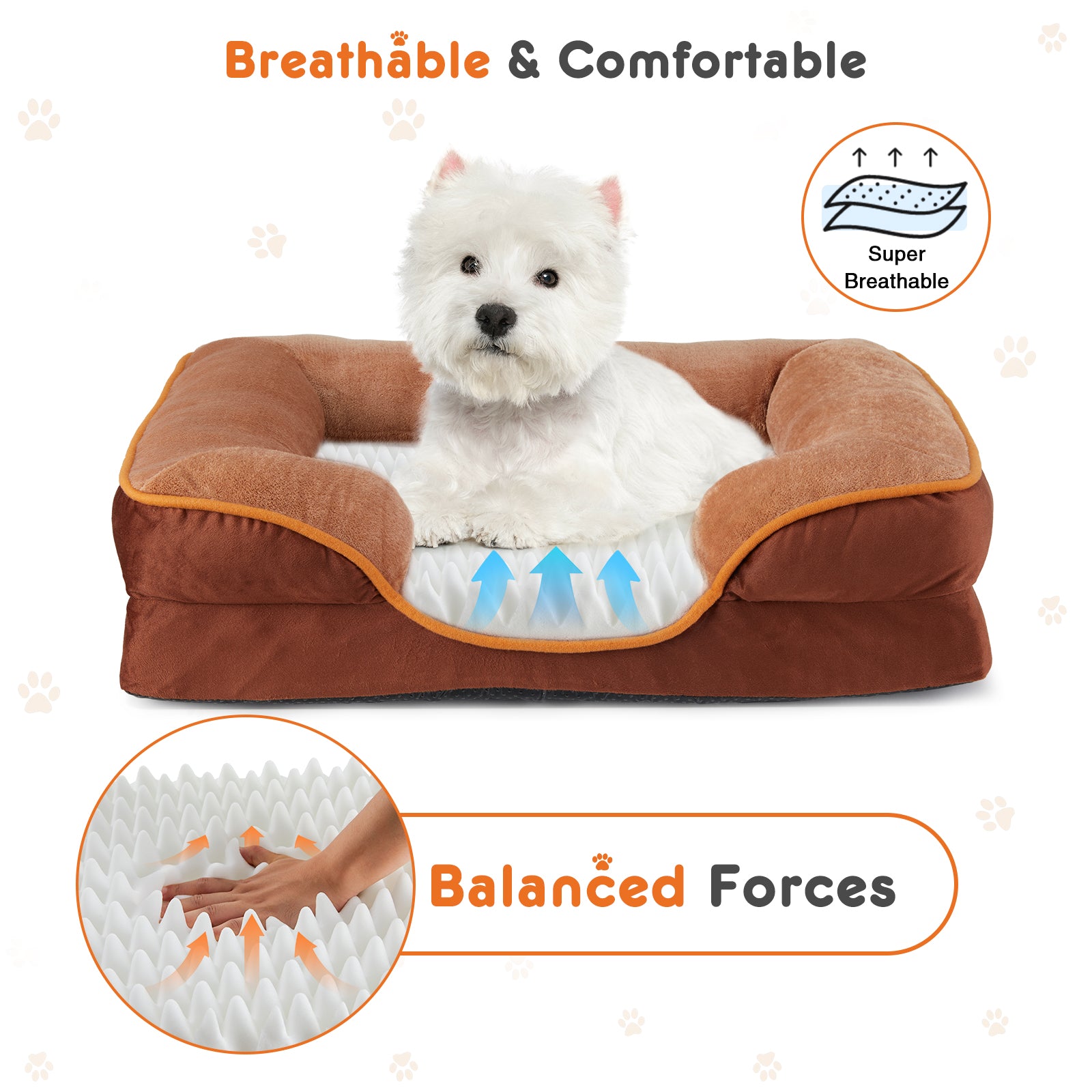 Memory Foam Pet Bed for Small Dogs & Cats – Washable Cover & Waterproof Liner
