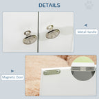 Large Elevated Dog Bowl Stand with 44L Storage Cabinet – White Pet Feeding Station