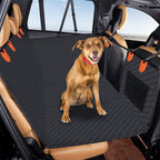 Waterproof Dog Car Seat Cover with Mesh Window & Storage Bags – 600D Oxford Protector