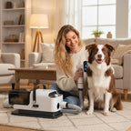 5-in-1 Dog Grooming Vacuum & Dryer Kit with Clippers – Low Noise, 1.8L Canister