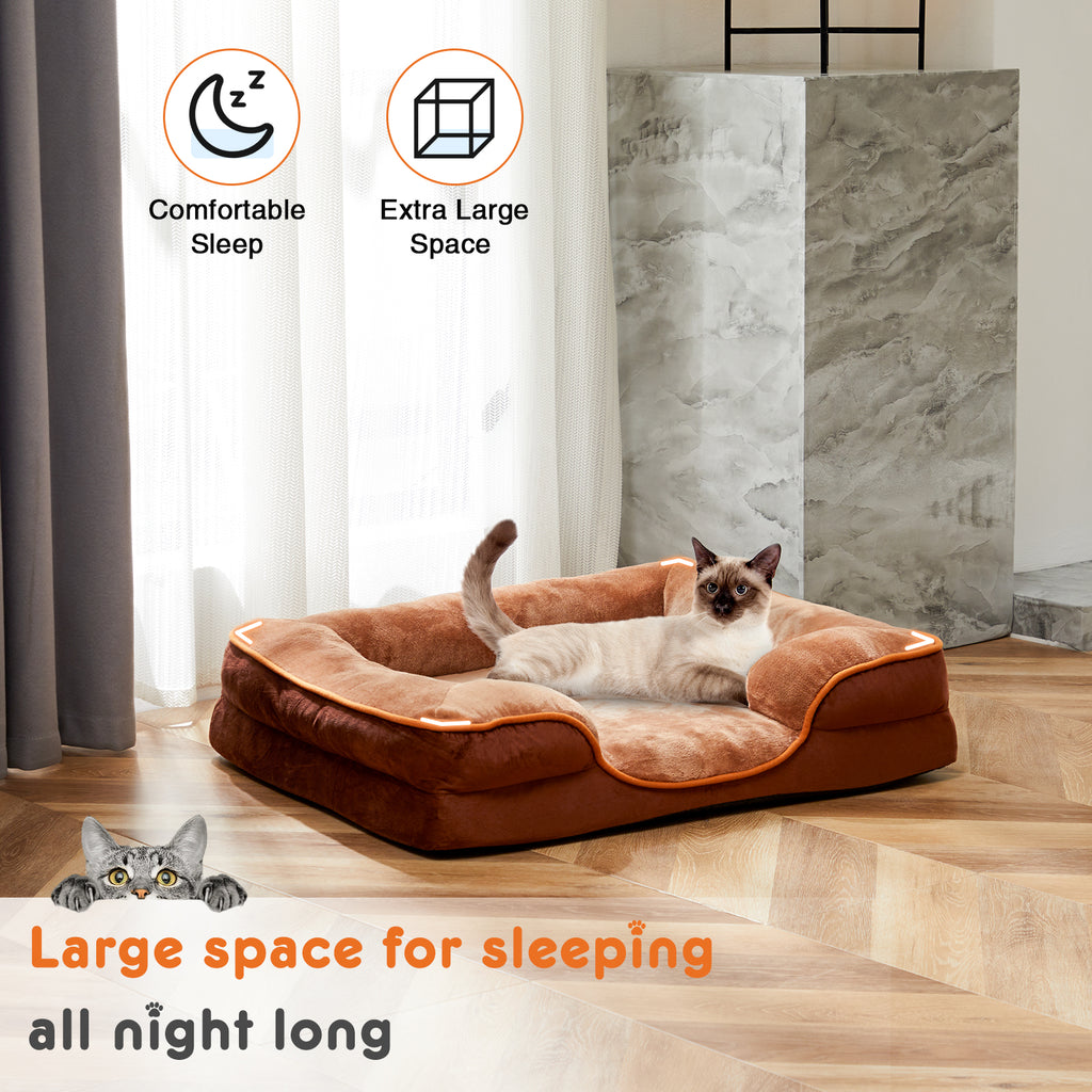 Memory Foam Pet Bed for Small Dogs & Cats – Washable Cover & Waterproof Liner