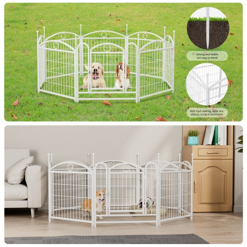 24-Inch 8-Panel Metal Dog Playpen – Indoor Pet Exercise Pen