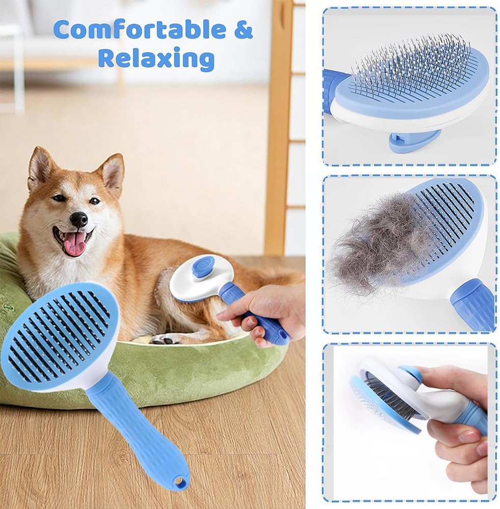 7-Piece Pet Grooming Kit with Brush, Nail Clipper, Flea Comb & Bath Brush