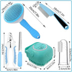 7-Piece Pet Grooming Kit with Brush, Nail Clipper, Flea Comb & Bath Brush
